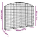 buet gabionkurv 200x30x140/160 cm galvaniseret jern
