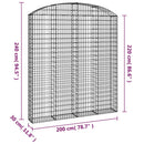 buet gabionkurv 200x30x220/240 cm galvaniseret jern