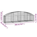 buet gabionkurv 200x50x40/60 cm galvaniseret jern