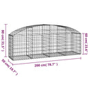 buet gabionkurv 200x50x60/80 cm galvaniseret jern