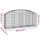 buet gabionkurv 200x50x80/100 cm galvaniseret jern