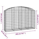 buet gabionkurv 200x50x120/140 cm galvaniseret jern
