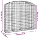 buet gabionkurv 200x50x160/180 cm galvaniseret jern