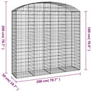 buet gabionkurv 200x50x180/200 cm galvaniseret jern