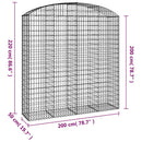 buet gabionkurv 200x50x200/220 cm galvaniseret jern