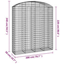 buet gabionkurv 200x50x220/240 cm galvaniseret jern