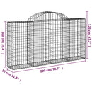 buet gabionkurv 200x30x100/120 cm galvaniseret jern