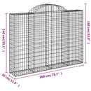 buet gabionkurv 200x30x140/160 cm galvaniseret jern