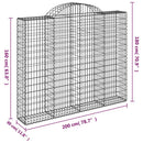 buet gabionkurv 200x30x160/180 cm galvaniseret jern