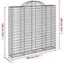 buet gabionkurv 200x30x180/200 cm galvaniseret jern