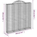 buet gabionkurv 200x30x200/220 cm galvaniseret jern