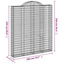 buet gabionkurv 200x30x220/240 cm galvaniseret jern