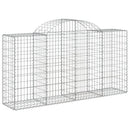 buet gabionkurv 200x50x100/120 cm galvaniseret jern