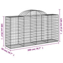 buet gabionkurv 200x50x100/120 cm galvaniseret jern