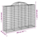 buet gabionkurv 200x50x140/160 cm galvaniseret jern