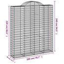buet gabionkurv 200x50x220/240 cm galvaniseret jern