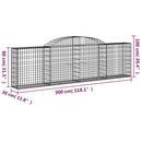 buet gabionkurv 300x30x80/100 cm galvaniseret jern