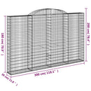buet gabionkurv 300x30x180/200 cm galvaniseret jern