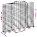 buet gabionkurv 300x30x220/240 cm galvaniseret jern