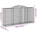 buet gabionkurv 300x50x140/160 cm galvaniseret jern