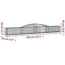 buet gabionkurv 400x30x40/60 cm galvaniseret jern