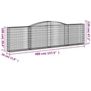 buet gabionkurv 400x30x100/120 cm galvaniseret jern