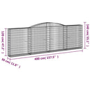 buet gabionkurv 400x30x120/140 cm galvaniseret jern