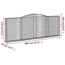 buet gabionkurv 400x30x140/160 cm galvaniseret jern