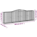 buet gabionkurv 400x50x120/140 cm galvaniseret jern