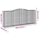 buet gabionkurv 400x50x160/180 cm galvaniseret jern