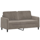 2-personers sofa med puder og hynder 140 cm velour lysegrå