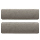 2-personers sofa med puder og hynder 140 cm velour lysegrå