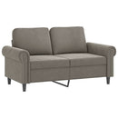 2-personers sofa med puder og hynder 120 cm velour lysegrå