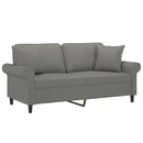 2-personers sofa med puder og hynder 140 cm stof mørkegrå