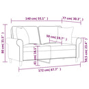 2-personers sofa med puder og hynder 140 cm stof mørkegrå
