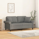 2-personers sofa med puder og hynder 140 cm stof mørkegrå