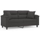 2-personers sofa m. puder hynder 140 cm mikrofiberstof mørkegrå