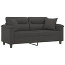 2-personers sofa m. puder hynder 140 cm mikrofiberstof mørkegrå