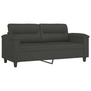 2-personers sofa m. puder hynder 140 cm mikrofiberstof mørkegrå