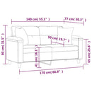 2-personers sofa m. puder hynder 140 cm mikrofiberstof mørkegrå