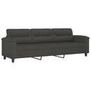 3-personers sofa m. puder hynder 210 cm mikrofiberstof mørkegrå