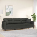 3-personers sofa m. puder hynder 210 cm mikrofiberstof mørkegrå