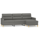 3-personers sofa med fodskammel 210 cm stof Mørkegrå