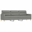 3-personers sofa med fodskammel 210 cm stof Mørkegrå