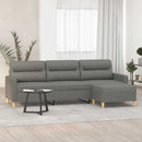 3-personers sofa med fodskammel 210 cm stof Mørkegrå