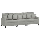 3-personers sofa med fodskammel 210 cm stof Lysegrå