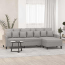3-personers sofa med fodskammel 210 cm stof Lysegrå