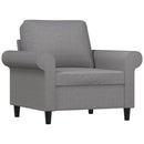 sofastol med fodskammel 60 cm stof lysegrå