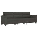 3-personers sofa med fodskammel 210 cm mikrofiberstof mørkegrå