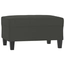 3-personers sofa med fodskammel 210 cm mikrofiberstof mørkegrå